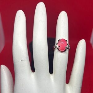 Elegant cherry quartz Stone Silver Ring